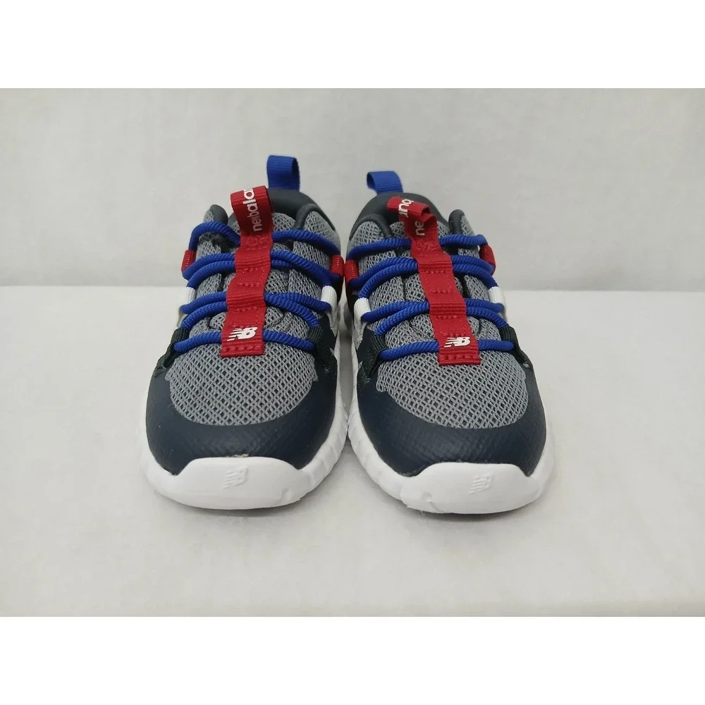 New Balance‎ Toddler Playgruv v1 Bungee Shoes ITPGRVA1 Gray Blue Red Sz 6
